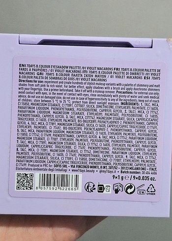7days b.colour LİLA FAR PALETİ - Görsel 3