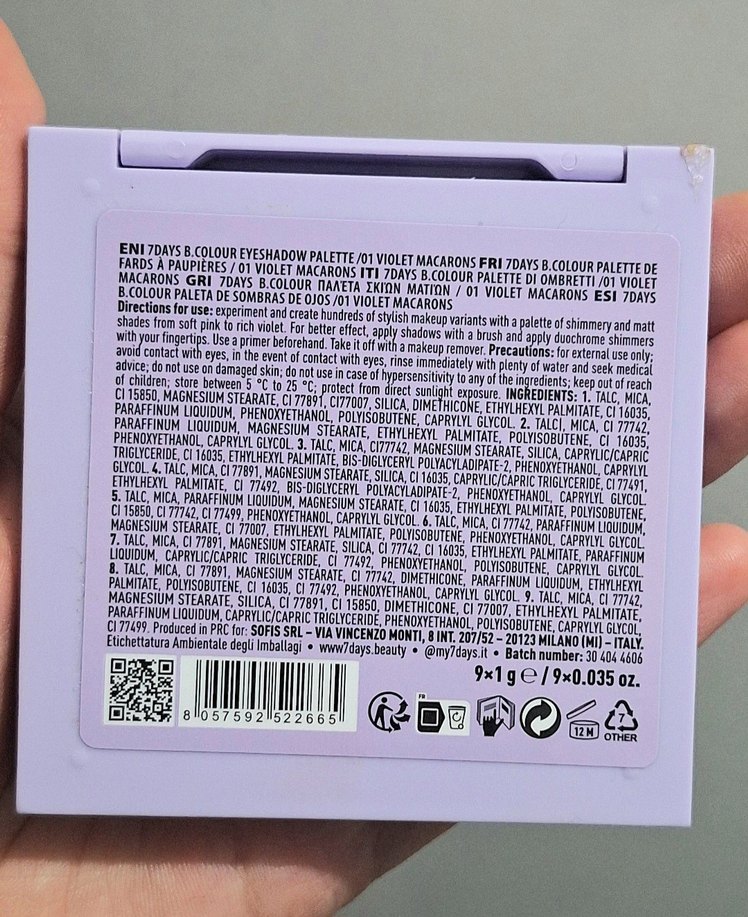 7days b.colour LİLA FAR PALETİ - Görsel 3