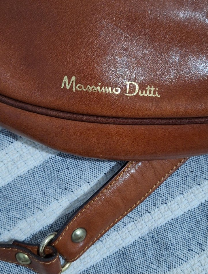 Orjinal Massimo Dutti hakiki deri çanta - Görsel 2