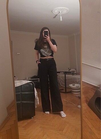 Stradivarius Stradivarius kemerli kumaş pantolon
