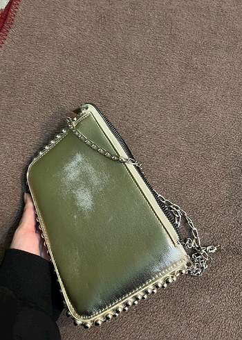 Altın Renk Parlak Deri Kadın Çanta - Görsel 3