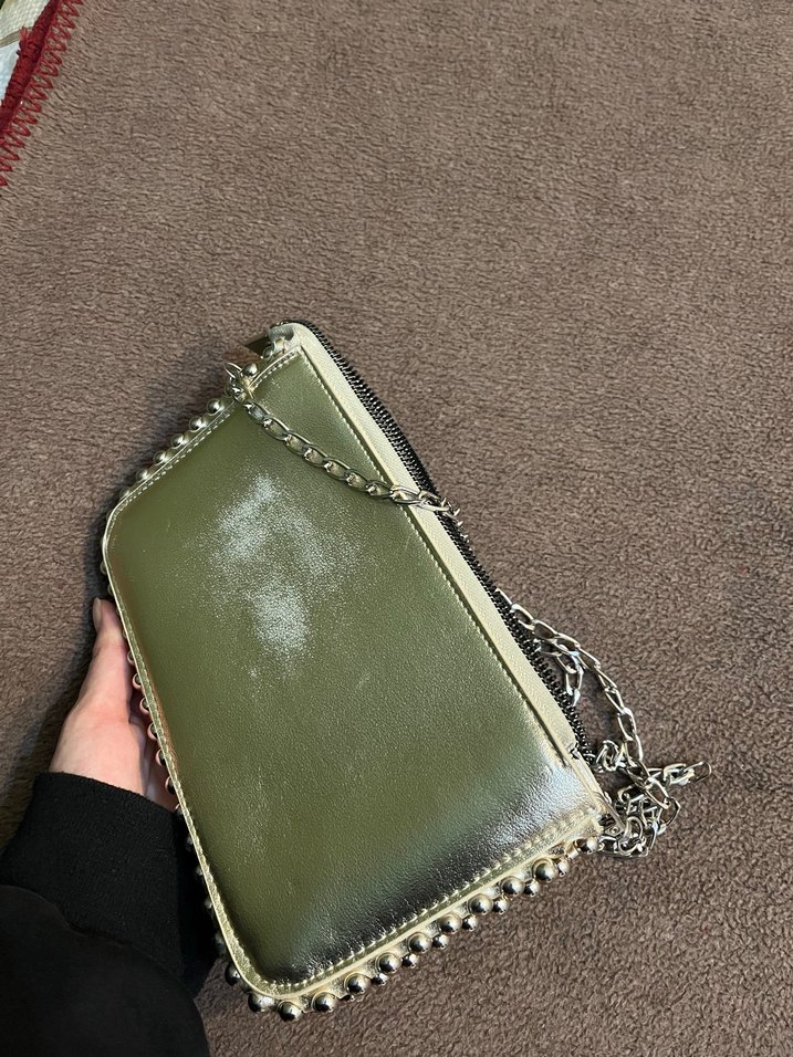 Altın Renk Parlak Deri Kadın Çanta - Görsel 3