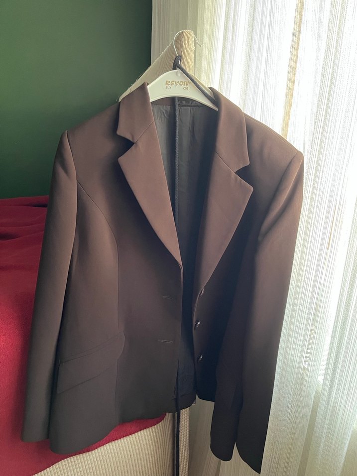 Kadın Kahverengi Düğmeli Blazer Ceket - Görsel 2