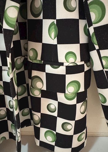 Yeşil Puantiyeli Regular Fit Kadın Blazer - Görsel 3