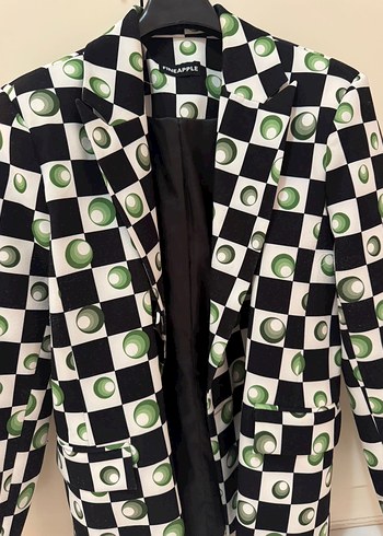 Yeşil Puantiyeli Regular Fit Kadın Blazer - Görsel 2