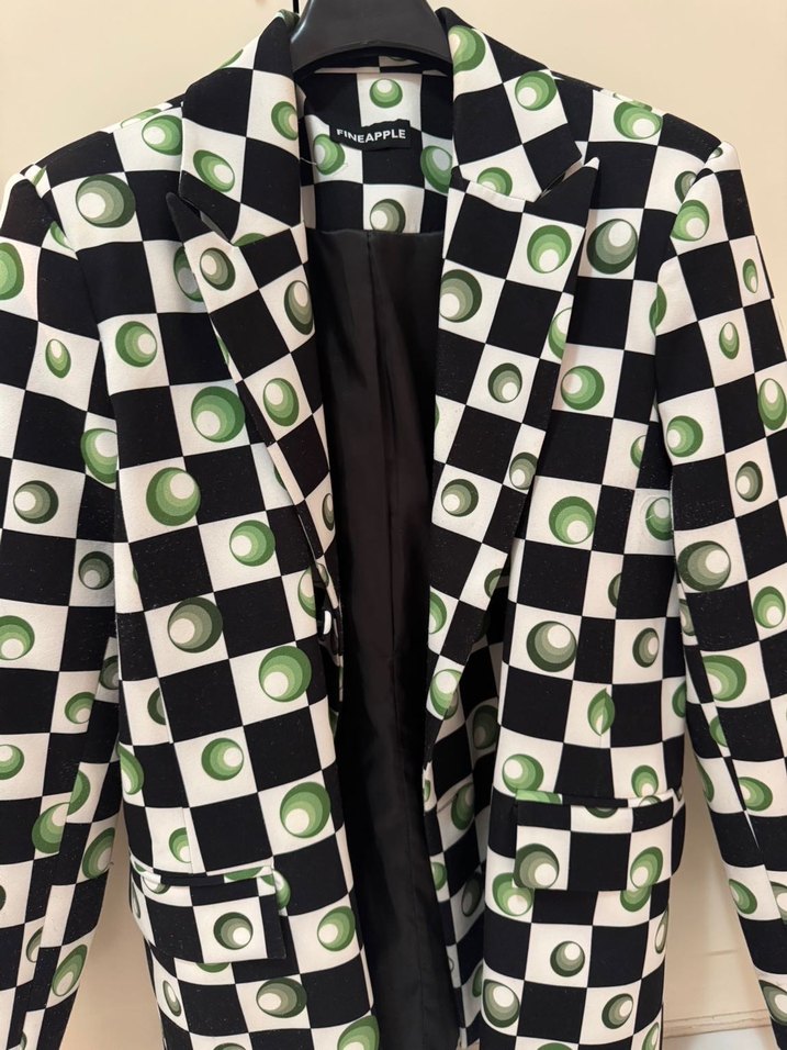 Yeşil Puantiyeli Regular Fit Kadın Blazer - Görsel 2