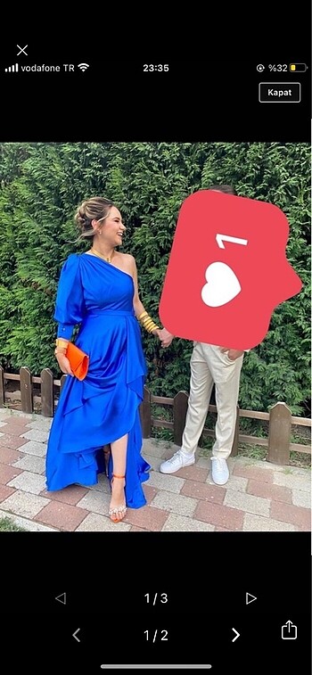 Tek omuz saten elbise