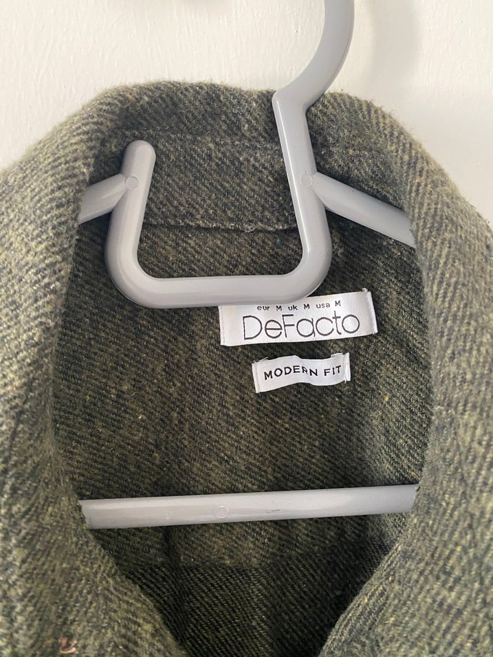 Defacto Haki Erkek Yün Kumaşlı Gömlek - Görsel 3