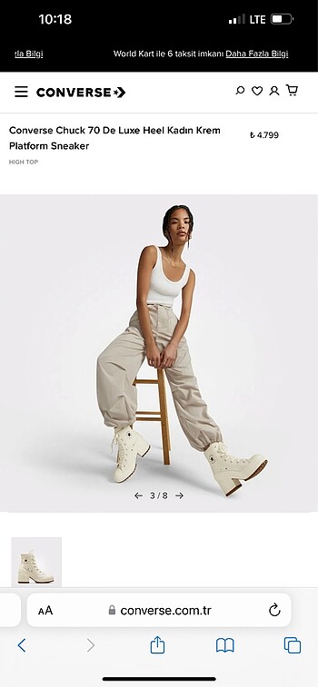 39 Beden ten rengi Renk Converse Platform