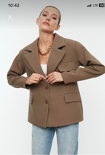 Kahverengi Blazer Ceket