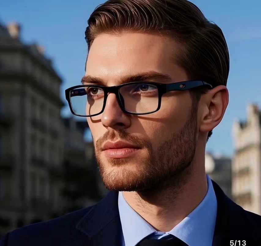 Minimalist Siyah Erkek Gözlüğü - Görsel 2