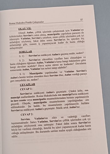  Beden Roma Hukuku Pratik Çalışmalar Kitabı