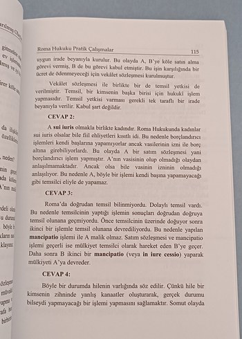  Beden Renk Roma Hukuku Pratik Çalışmalar Kitabı