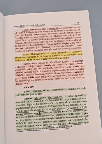 Roma Hukuku Pratik Çalışmalar Kitabı