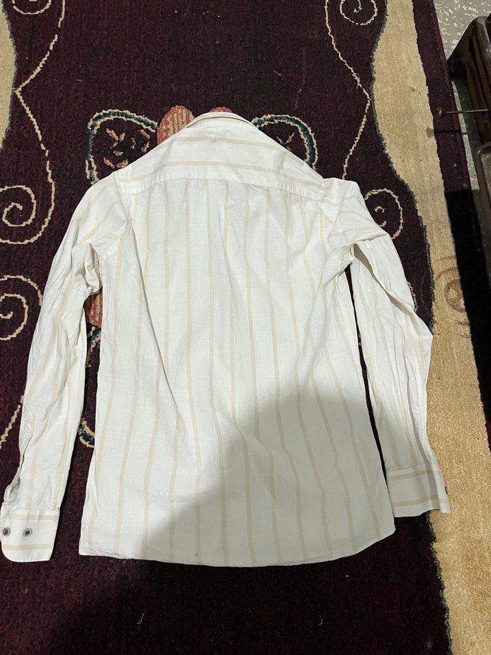 Erkek Beyaz Çizgili Uzun Kollu Gömlek - Görsel 2