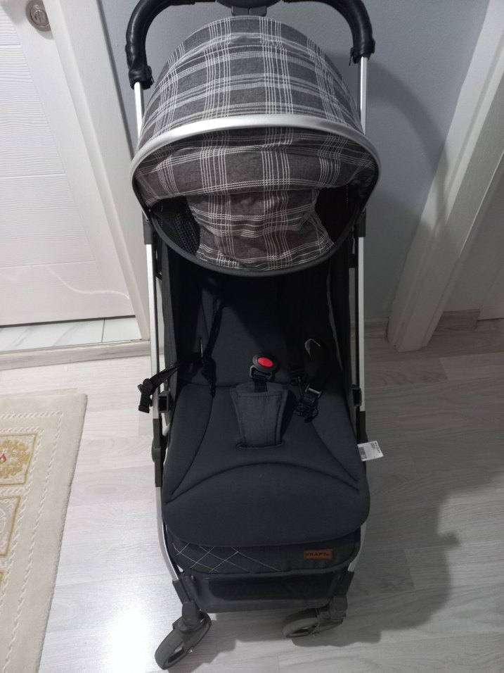 Gri Katlanabilir kabin boy Bebek Arabası - Görsel 5