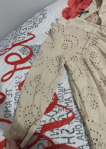 Nakışlı Keten Bohem Mini (Hamile)Tunik Elbise - Görsel 5