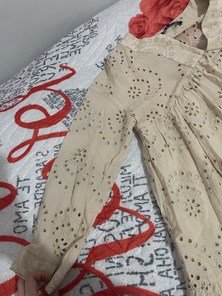 Nakışlı Keten Bohem Mini (Hamile)Tunik Elbise - Görsel 5