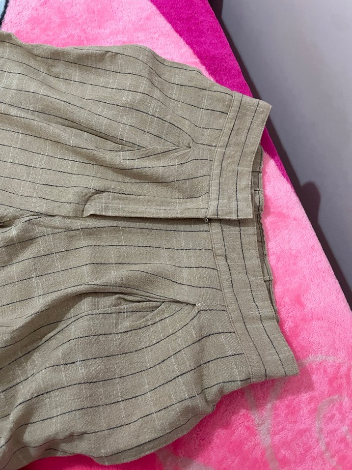 Zara Kadın Bej Pilili Pamuk Kumaş Pantolon - Görsel 2