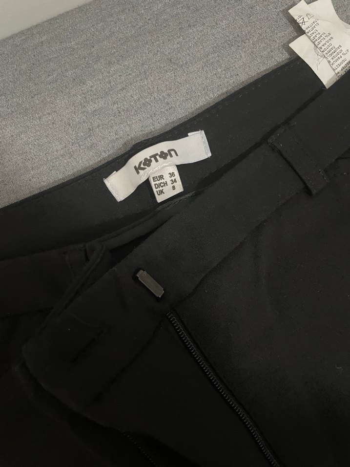 Koton Marka Siyah Kadın Kumaş Pantolon Midi Boy - Görsel 4