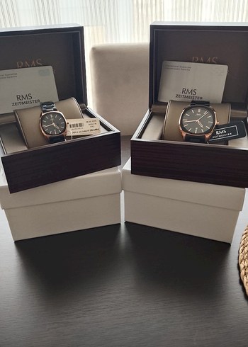  Beden siyah Renk RMS Zeitmeister Siyah Kadın erkek çift Kol Saati