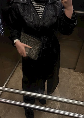 Siyah Trendyolmilla Deri Trençkot - Görsel 2