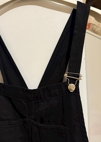 Kadın Siyah Denim Uzun Salopet - Görsel 4