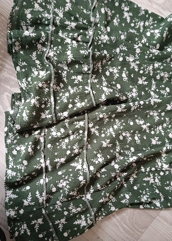 Yeşil Uzun Volanlı Bohem Etek - Görsel 3