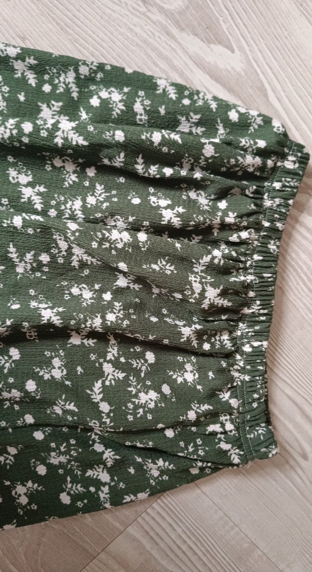 Yeşil Uzun Volanlı Bohem Etek - Görsel 4