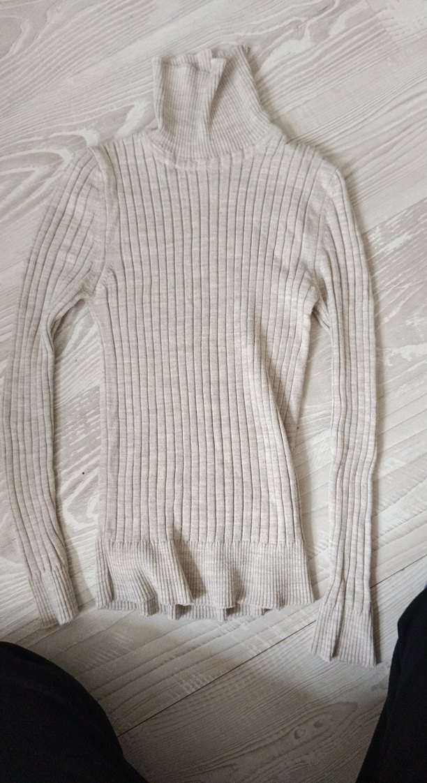 Bej Kadın Triko Balıkçı Yaka Kazak - Görsel 2