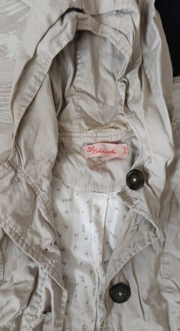 Bej Keten Midi Kadın Trençkot - Görsel 3