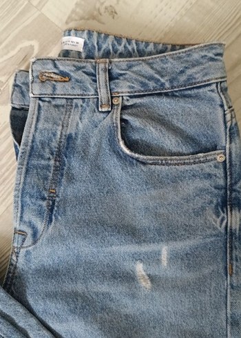 Zara Mavi Denim Midi Boy Kadın Jean - Görsel 3