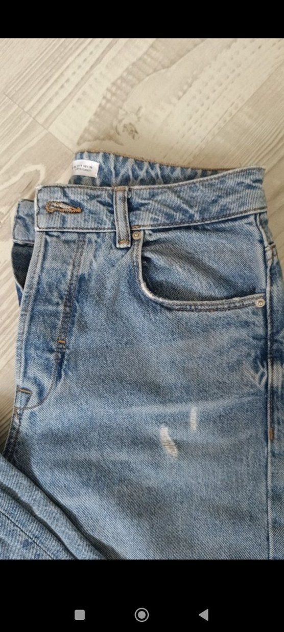 Zara Mavi Denim Midi Boy Kadın Jean - Görsel 3