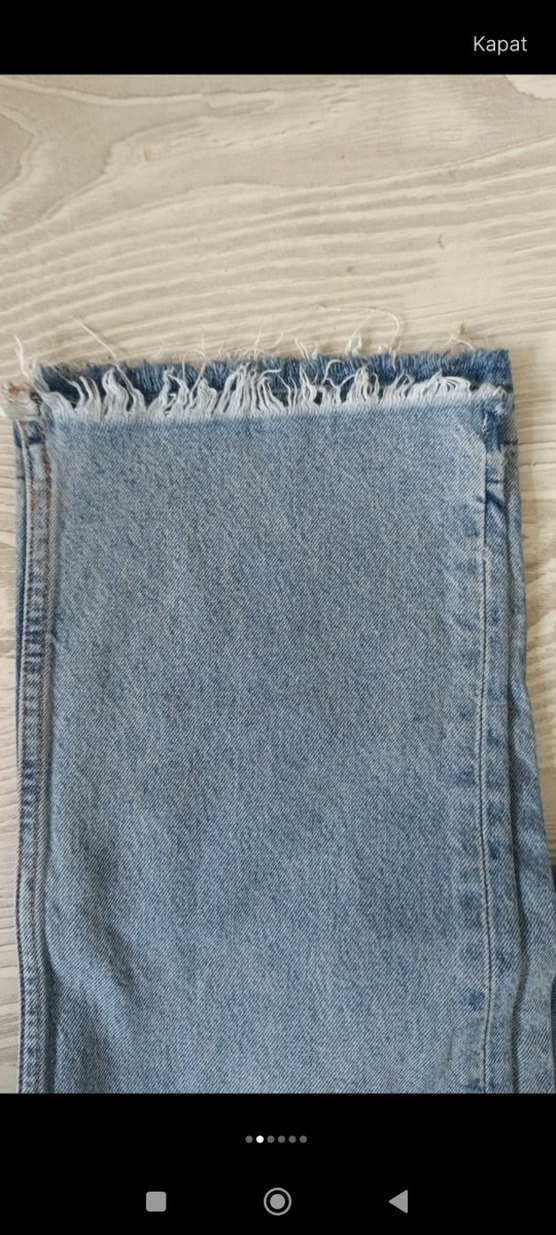 Zara Mavi Denim Midi Boy Kadın Jean - Görsel 2