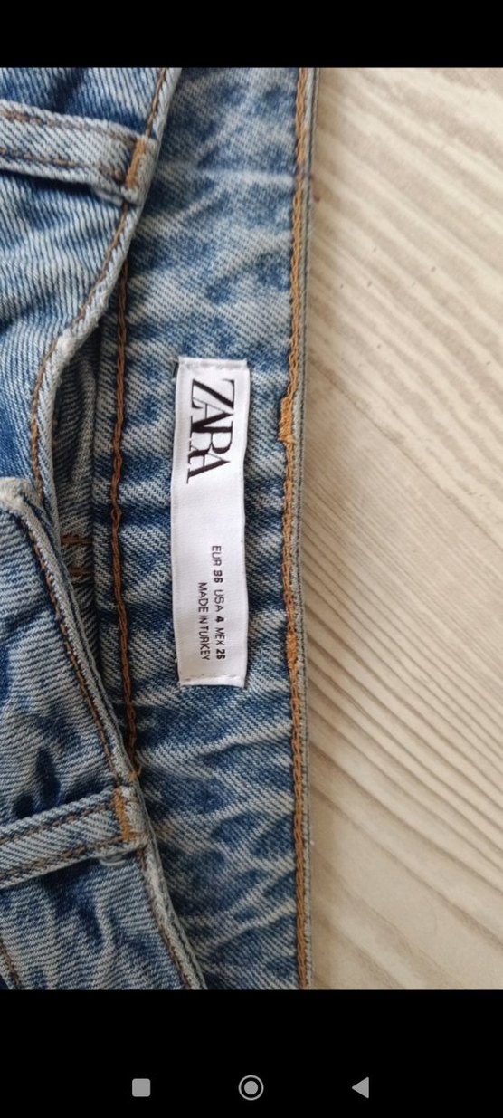 Zara Mavi Denim Midi Boy Kadın Jean - Görsel 5