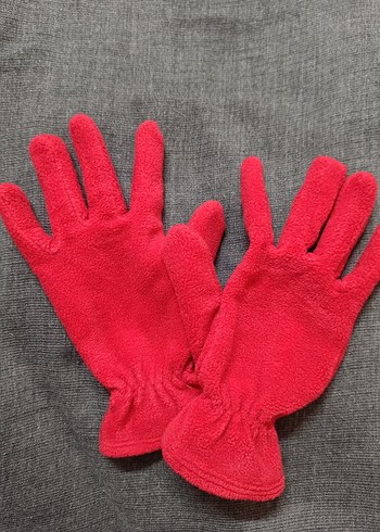 Kırmızı Kadın polar Eldiven ve atkı - Görsel 7