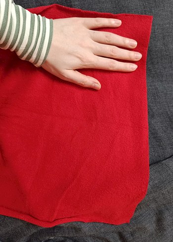 Kırmızı Kadın polar Eldiven ve atkı - Görsel 5