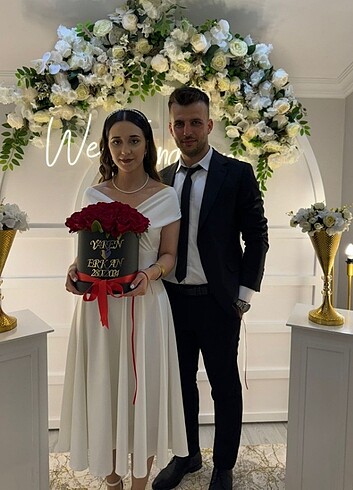 s Beden beyaz Renk Söz elbisesi