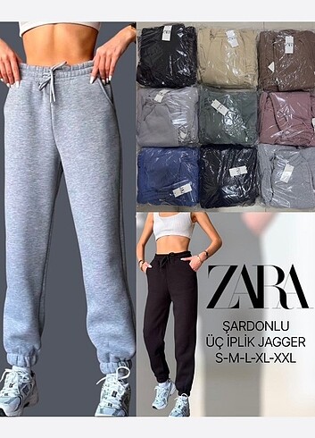 s Beden ZARA ETİKETLİ JAGGER PAÇA ŞARDONLU EŞOFMAN