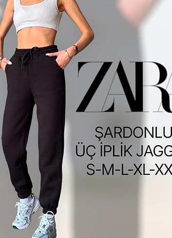 s Beden gri Renk ZARA ETİKETLİ JAGGER PAÇA ŞARDONLU EŞOFMAN