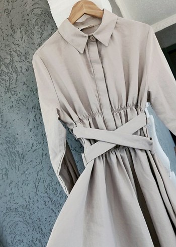 Zara bel detaylı tesettür elbise