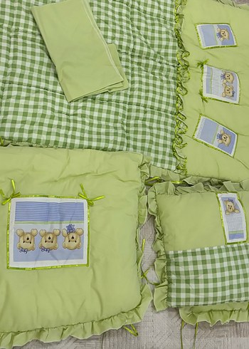 Yeşil Bebek Uyku Seti Ayıcık Desenli - Görsel 4