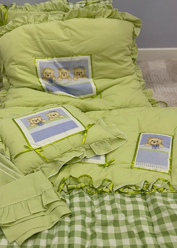 Yeşil Bebek Uyku Seti Ayıcık Desenli - Görsel 2