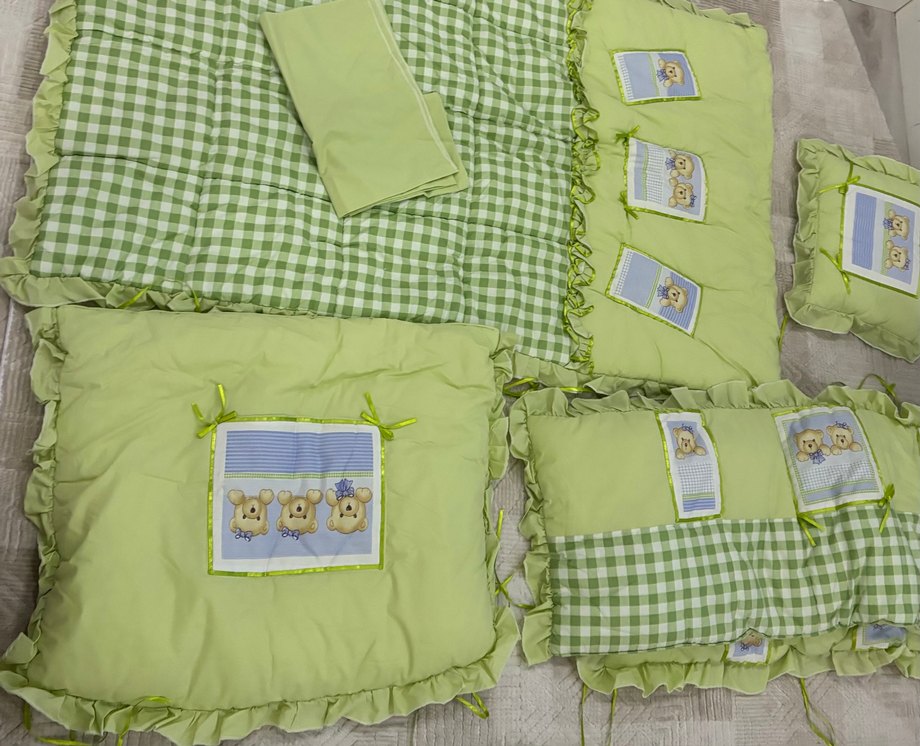 Yeşil Bebek Uyku Seti Ayıcık Desenli - Görsel 4