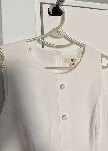 KOTON BEYAZ RENK KETEN ELBİSE - Görsel 3