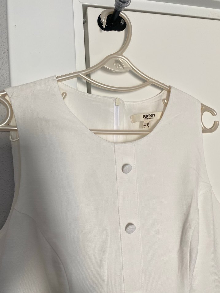 KOTON BEYAZ RENK KETEN ELBİSE - Görsel 3