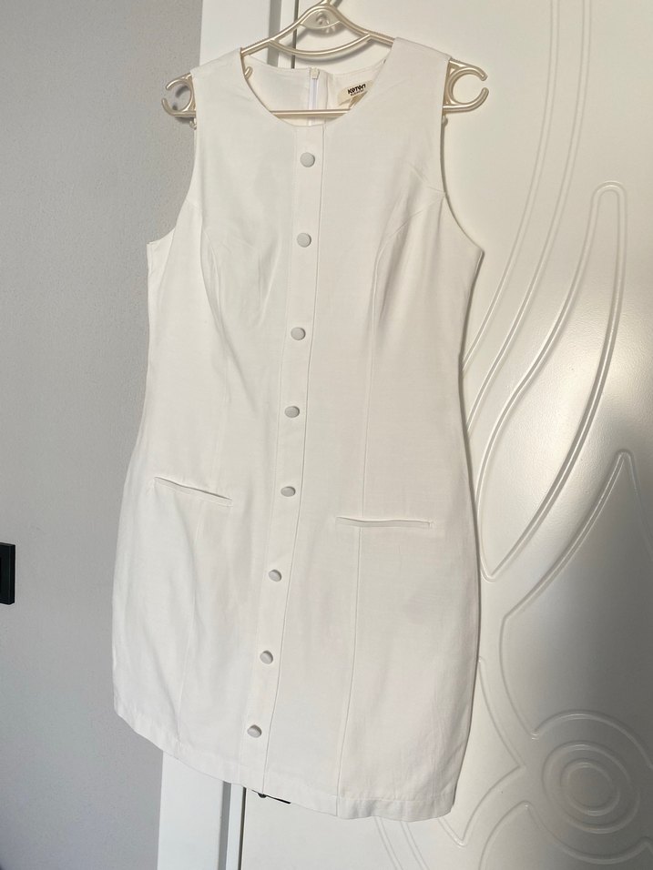 KOTON BEYAZ RENK KETEN ELBİSE - Görsel 2