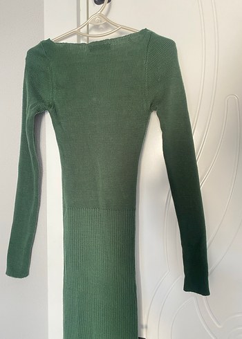 Trendyol Uzun Kollu Yeşil Triko Elbise - Görsel 7