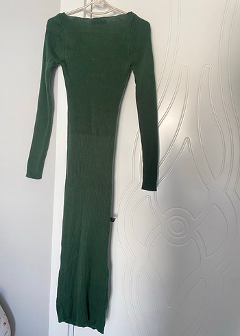 Trendyol Uzun Kollu Yeşil Triko Elbise - Görsel 6