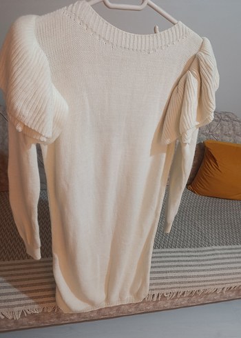 Kadın Beyaz Midi Triko Elbise - Görsel 4